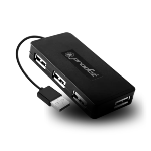 Porport 4-port USB hub with multiple USB ports and compact black design