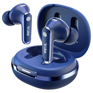 Truke BTG Crystal True Wireless Bluetooth Earbuds Blue with Charging Case