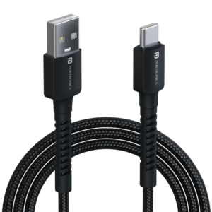 Portronics USB-A to USB Type-C Braided Fast Charging Cable Black