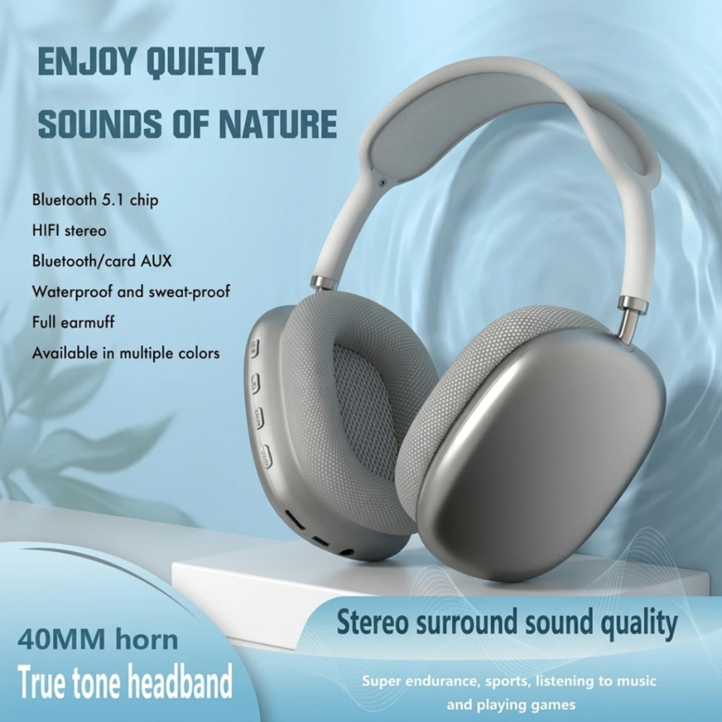 Wireless Bluetooth Over-Ear Headphones with Active Noise Cancellation