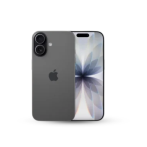iPhone Air smartphone showing front and back with dual camera and dark premium finish